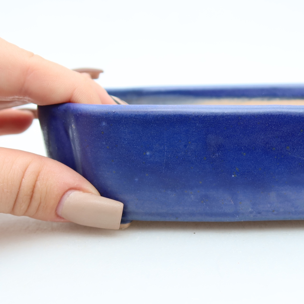 Ceramiczna miska do bonsai 16 x 11,5 x 4 cm, kolor niebieski