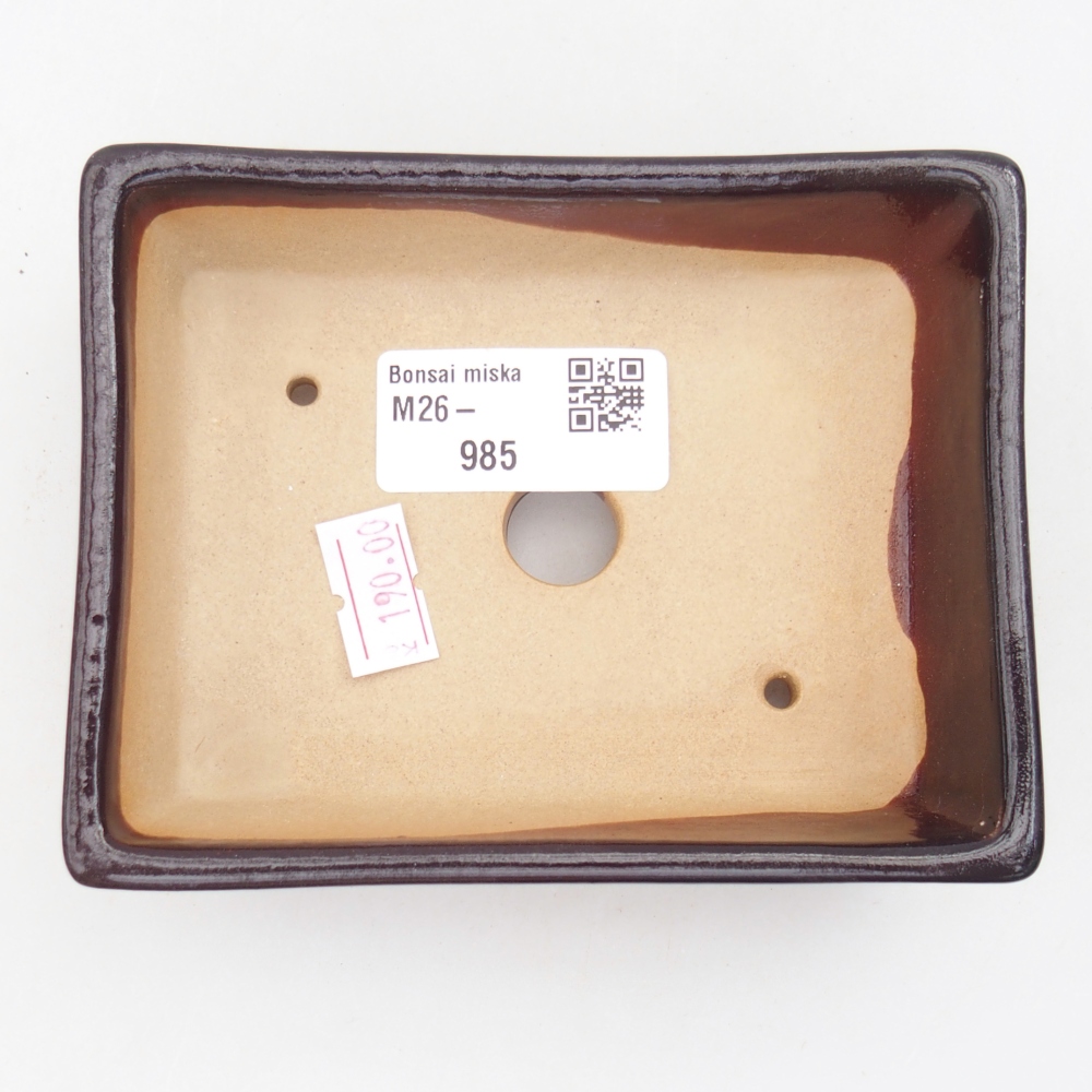Ceramiczna miska na bonsai 11,5 x 9 x 3,5 cm, brązowa