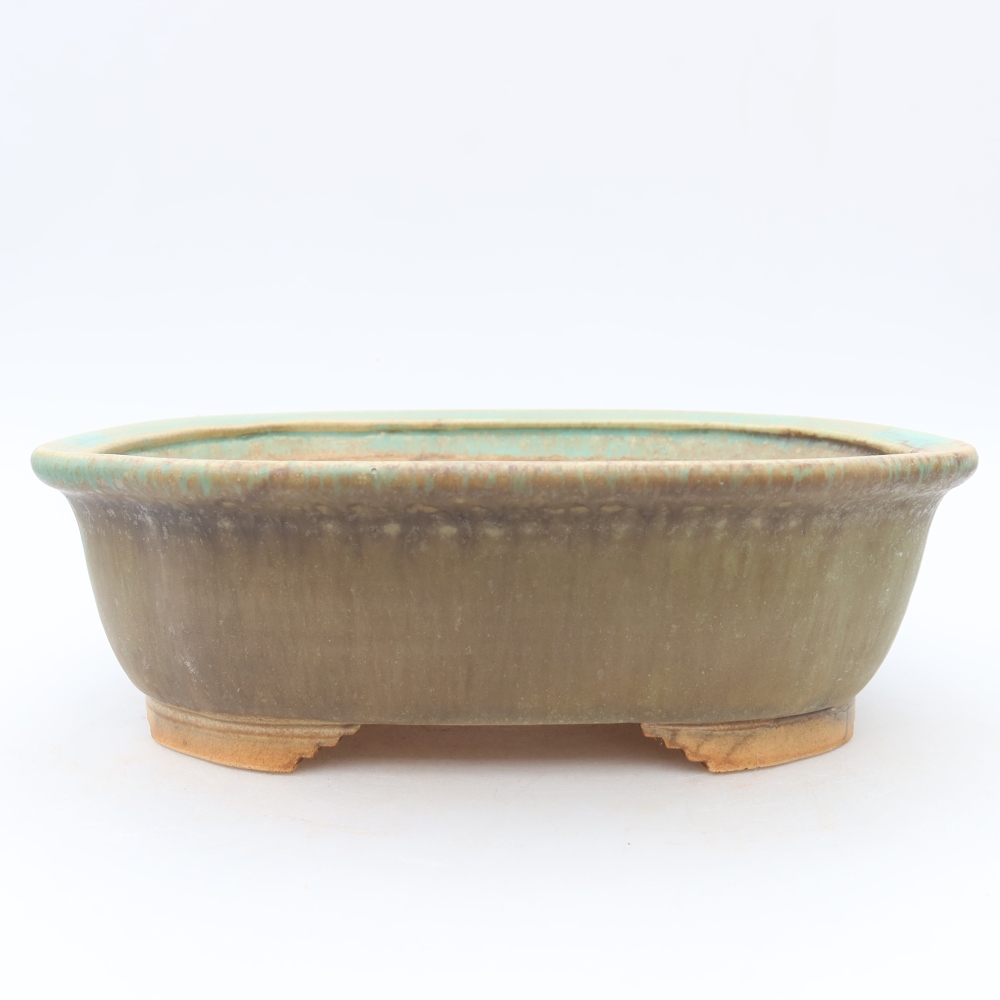 Ceramiczna miska do bonsai 25 x 21 x 8 cm, zielona
