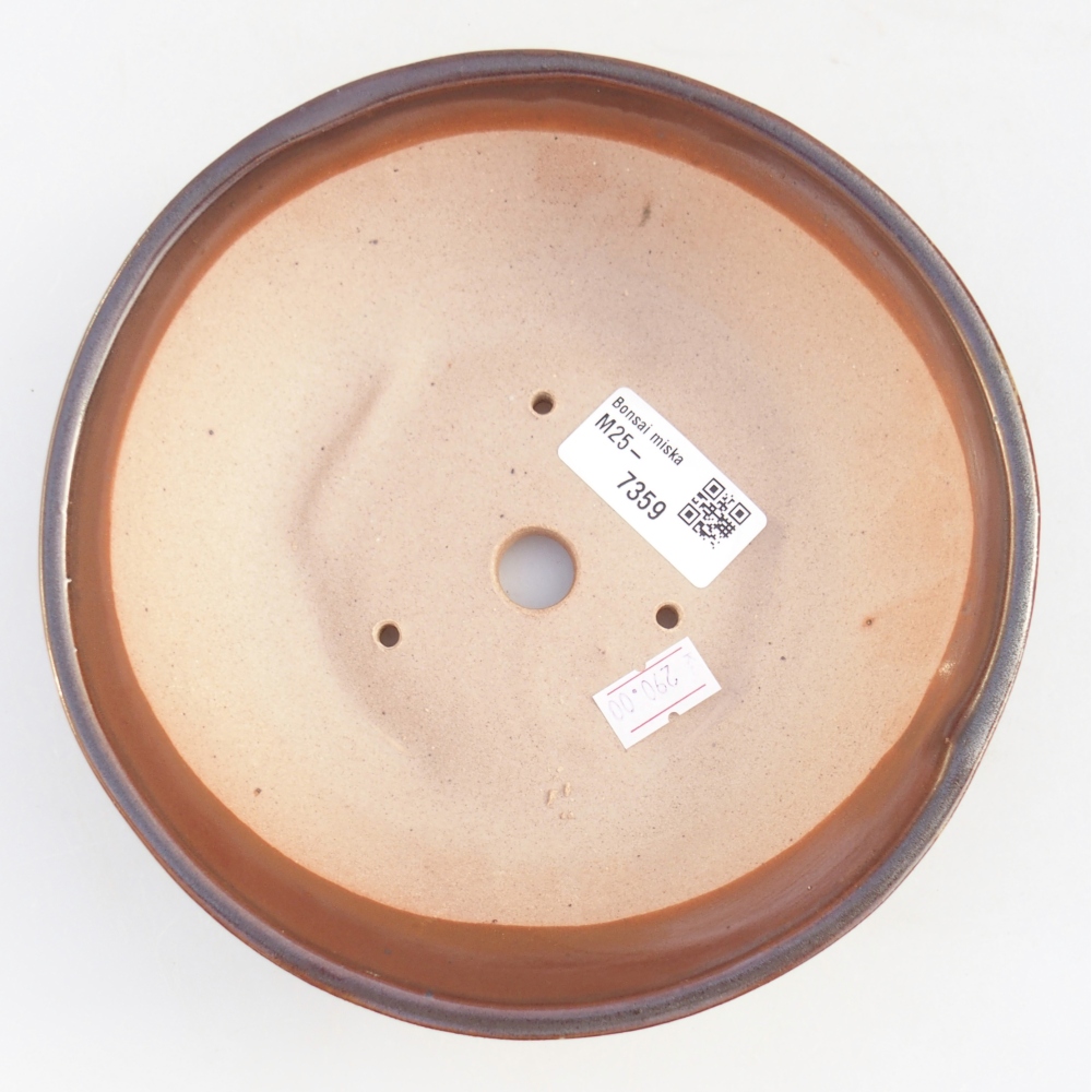 Ceramiczna miska do bonsai 17,5 x 17,5 x 5 cm, brązowa