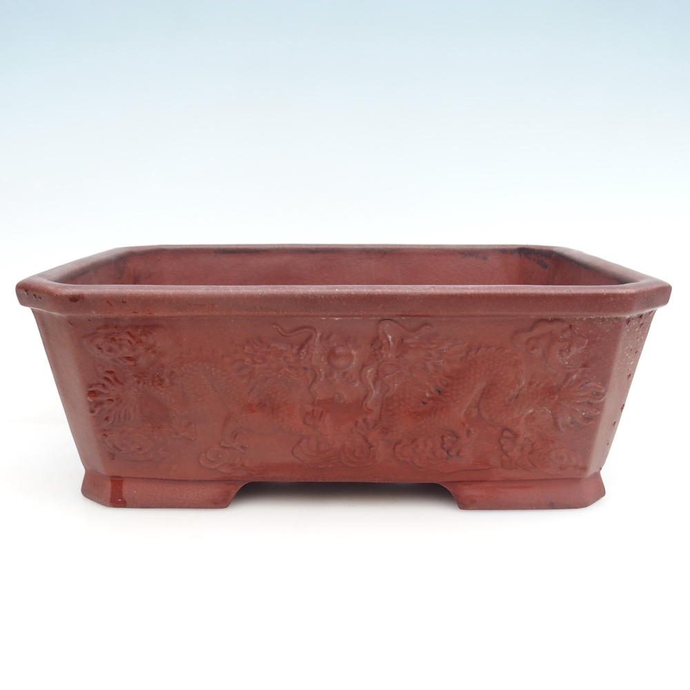 Ceramiczna miska na bonsai 32,5 x 22,5 x 11,5 cm, brązowa