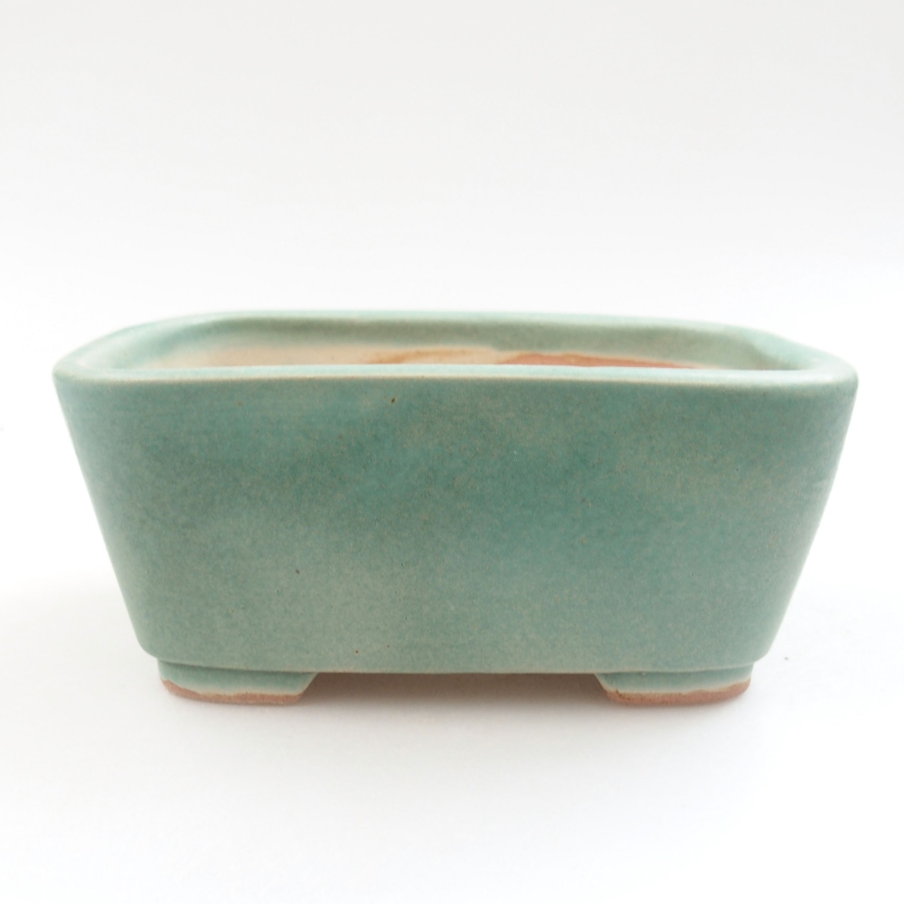 Ceramiczna miska bonsai 13,5 x 10 x 6 cm, kolor zielony