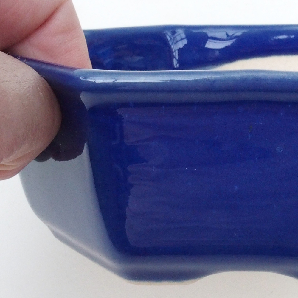 Bonsai bowl H13 - 12,5 x 12,5 x 4,5 cm. - niebieski