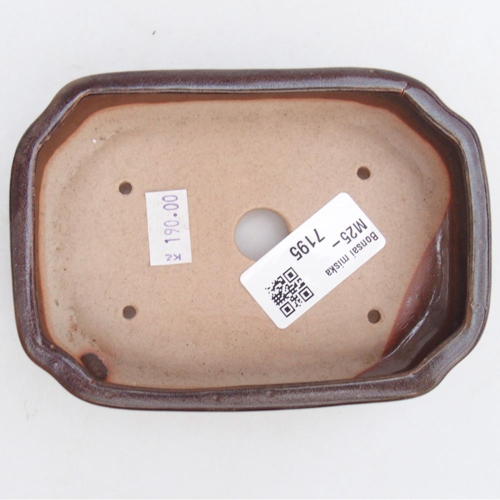 Ceramiczna miska na bonsai 13 x 9 x 3 cm, brązowa