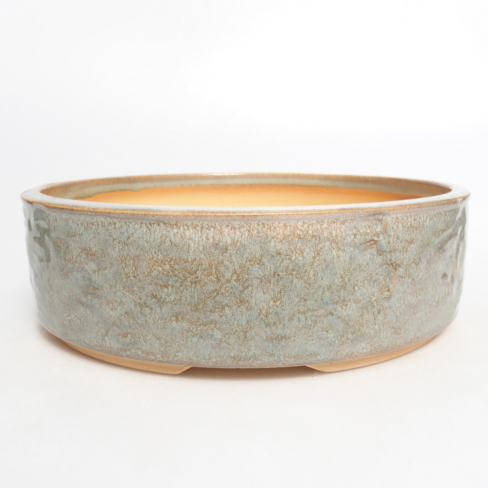 Ceramiczna miska do bonsai 20,5 x 20,5 x 6 cm, zielona