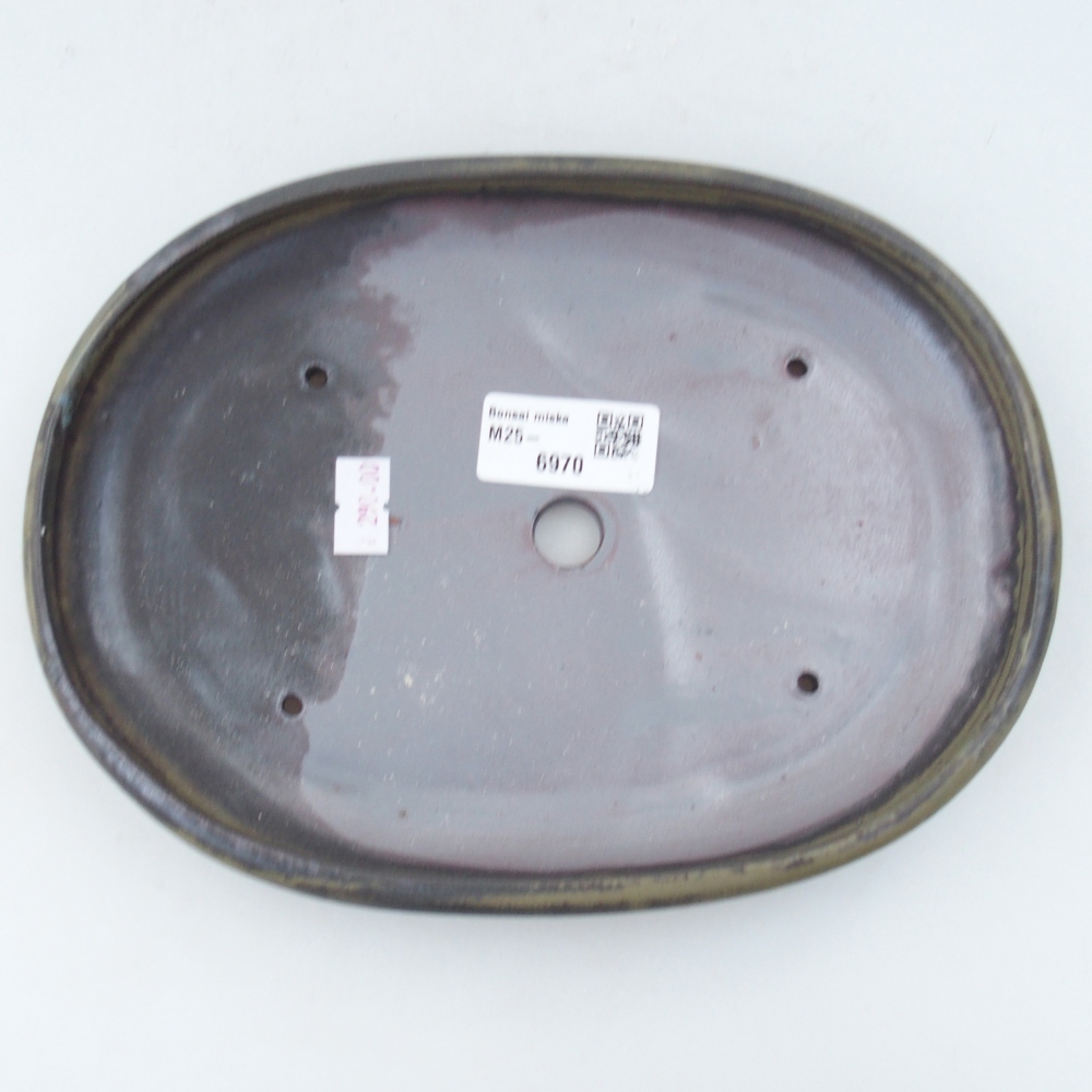 Ceramiczna miska do bonsai 22,5 x 16,5 x 3 cm, zielona