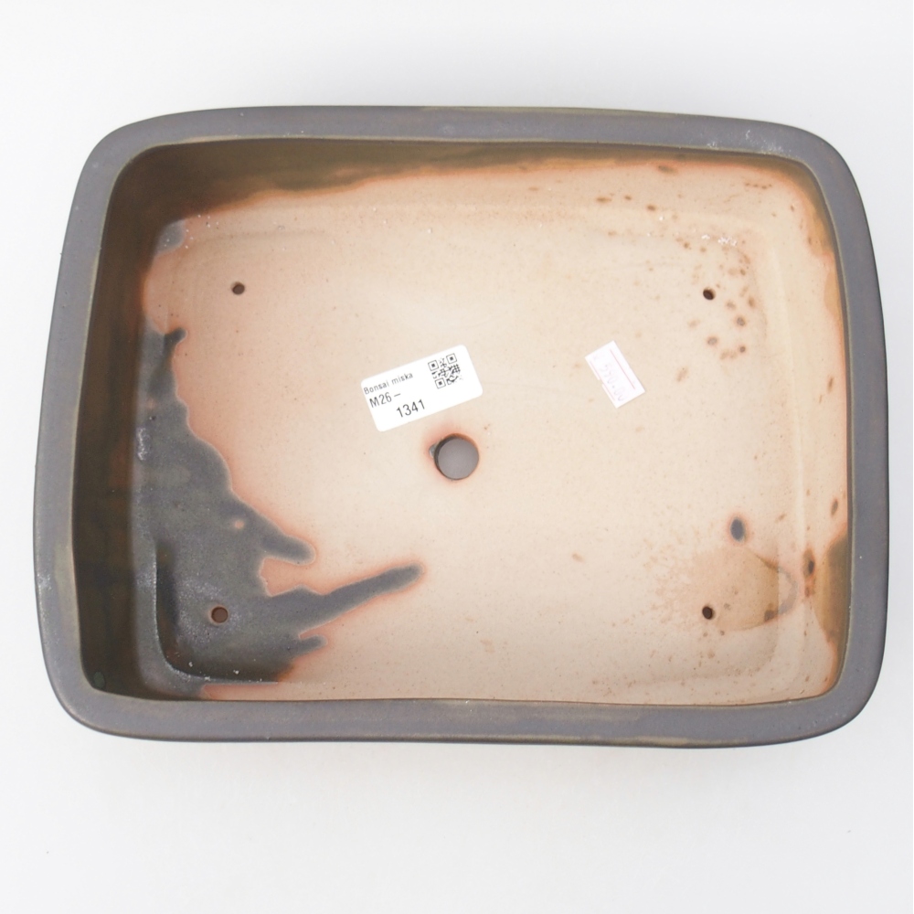 Ceramiczna miska do bonsai 26,5 x 20,5 x 6,5 cm, szara