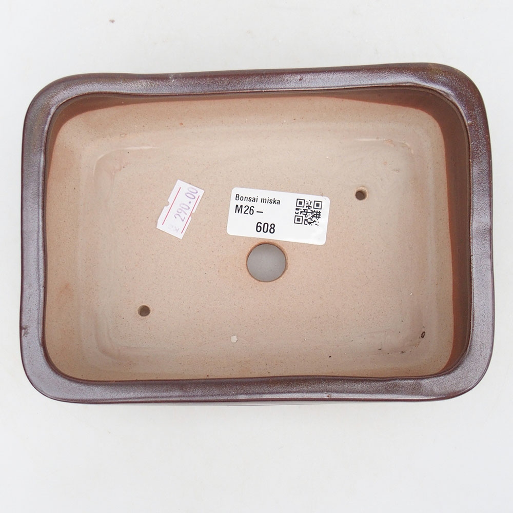 Ceramiczna miska na bonsai 17 x 12 x 5,5 cm, brązowa