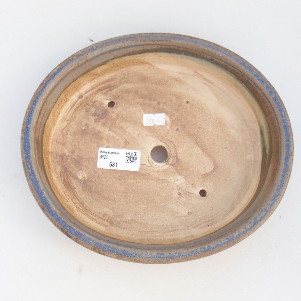 Ceramiczna miska na bonsai 24 x 21 x 5 cm, kolor niebieski