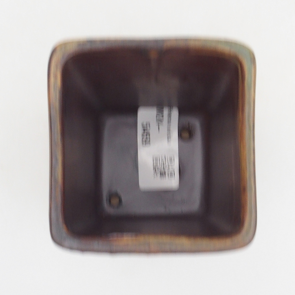 Ceramiczna miska bonsai 7,5 x 7,5 x 10,5 cm, kolor brązowy