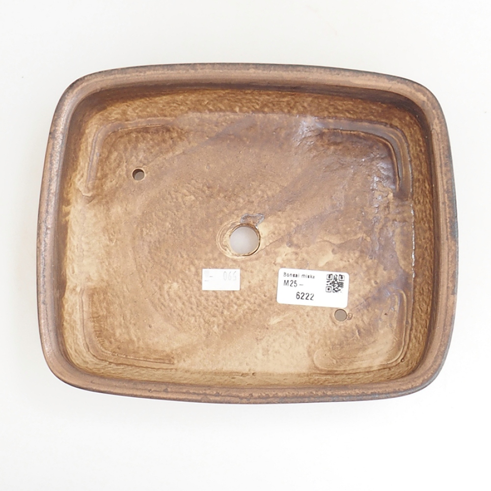 Ceramiczna miska do bonsai 21,5 x 17,5 x 5,5 cm, brązowa