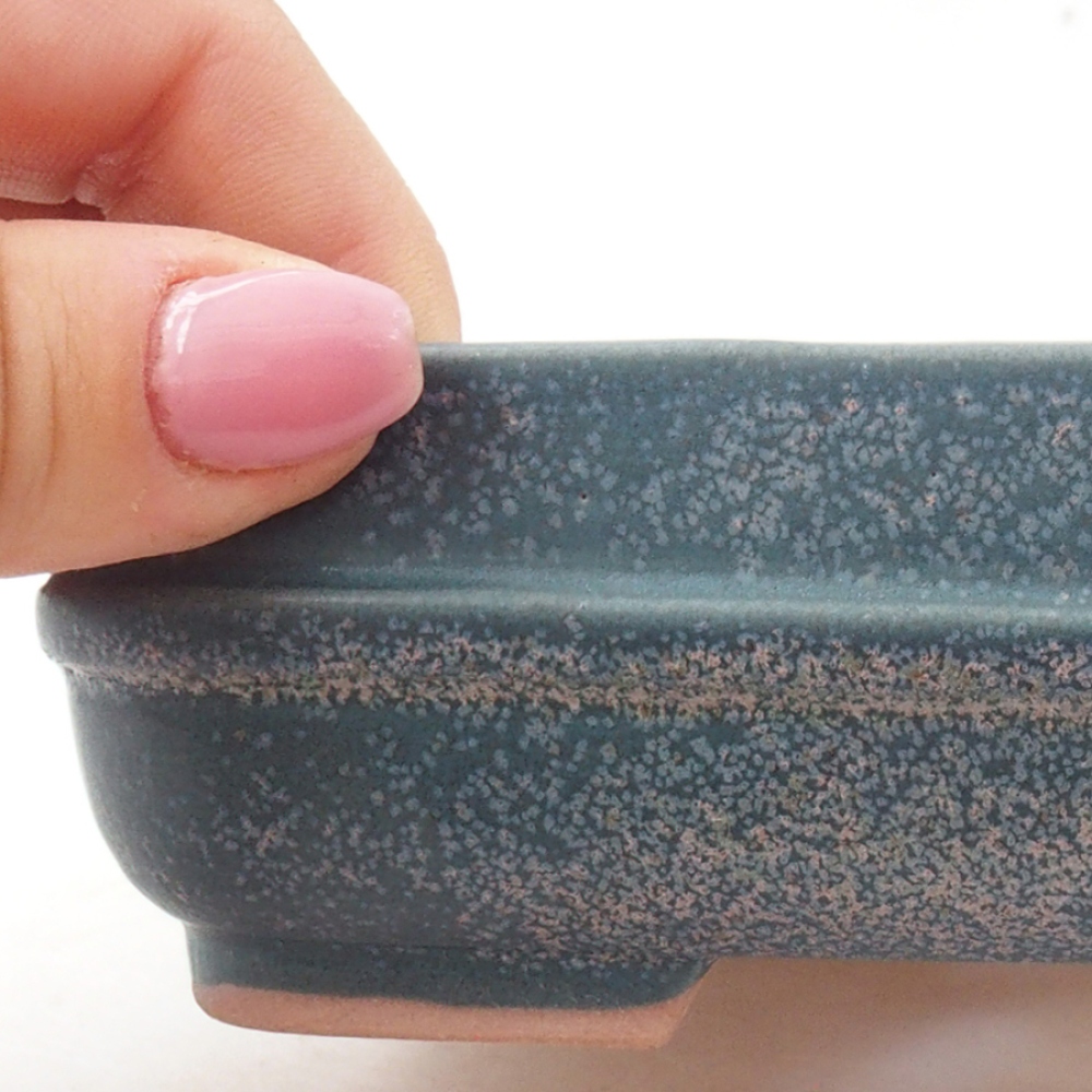 Ceramiczna miska bonsai 14 x 12,5 x 4,5 cm, kolor niebieski
