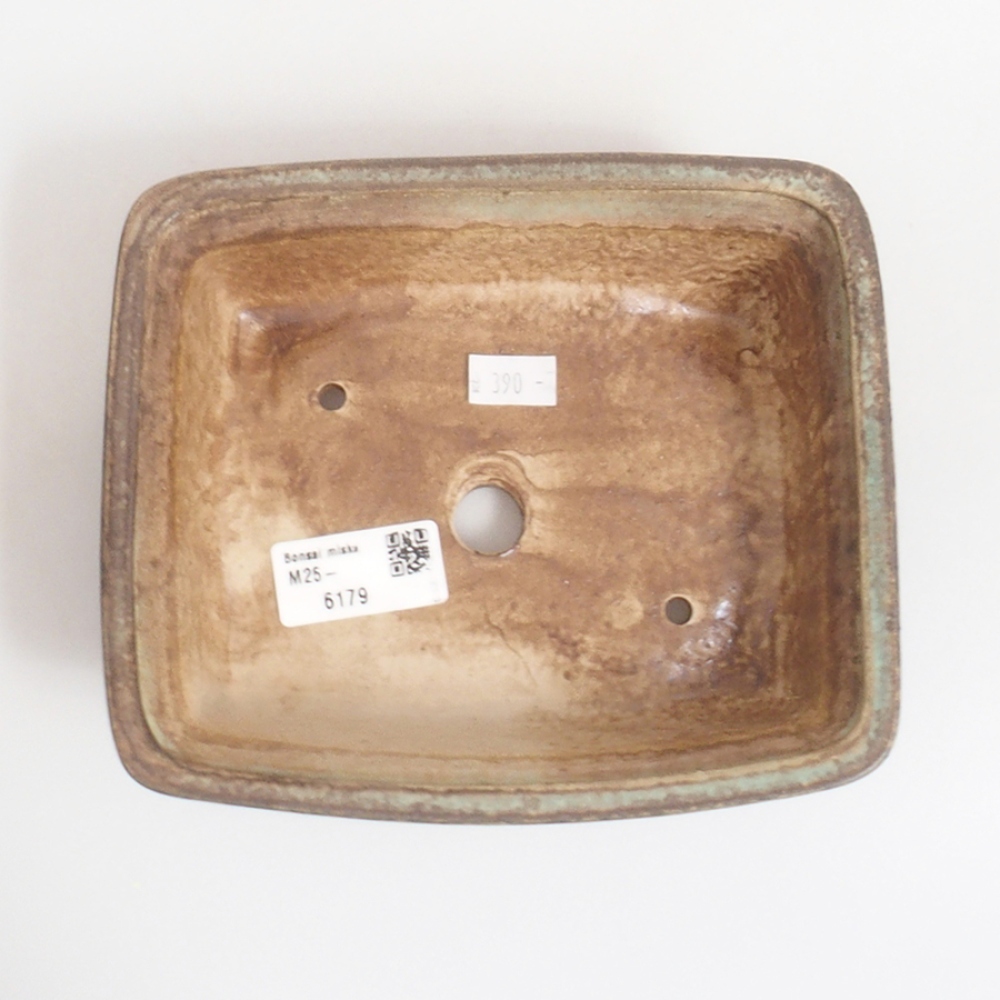 Ceramiczna miska do bonsai 17,5 x 14 x 5 cm, kolor brązowy
