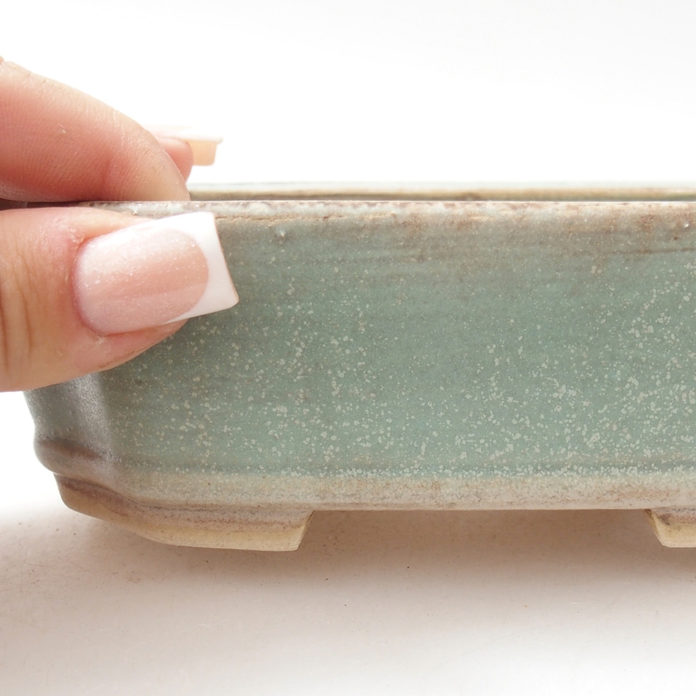 Ceramiczna miska do bonsai 14 x 12 x 4,5 cm, zielona