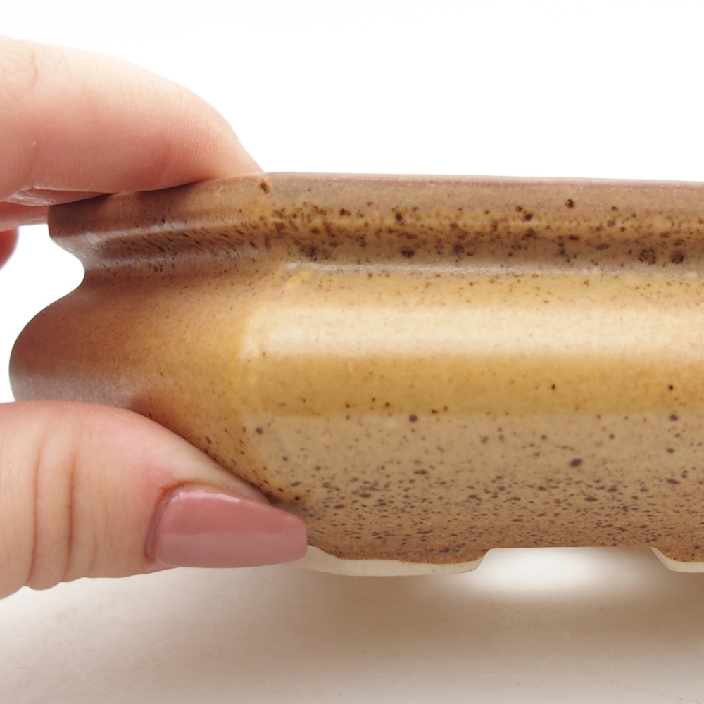 Ceramiczna miska do bonsai 13,5 x 13,5 x 4,5 cm, brązowa
