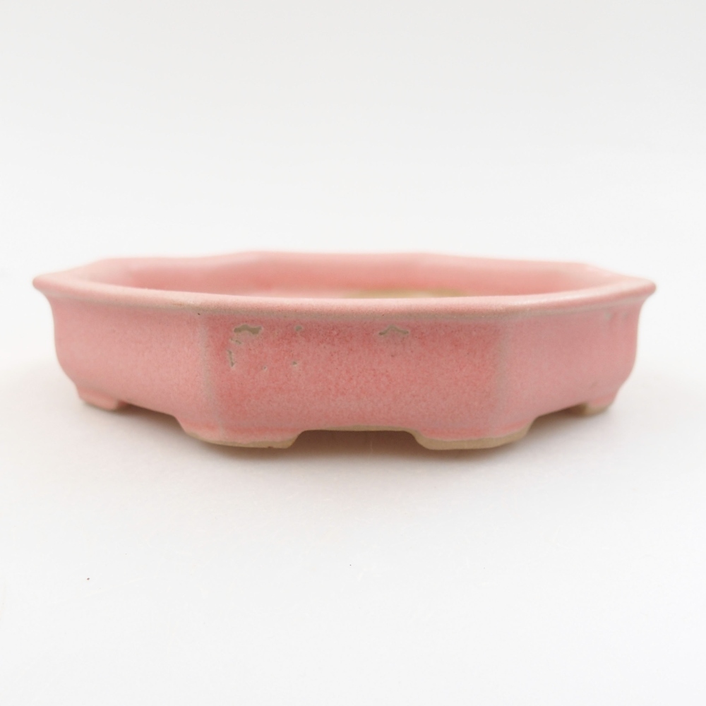 Ceramiczna miska bonsai 11,5 x 11,5 x 2,5 cm, kolor różowy