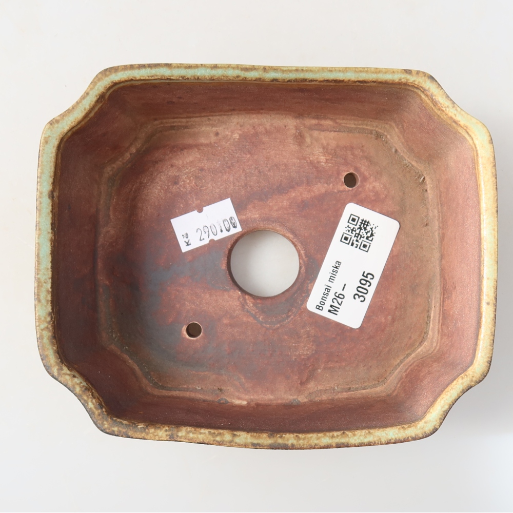 Ceramiczna miska do bonsai 14 x 11,5 x 4,5 cm, kolor zielony