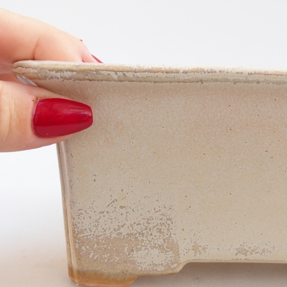 Ceramiczna miska na bonsai 18 x 14 x 7 cm, kolor beżowy