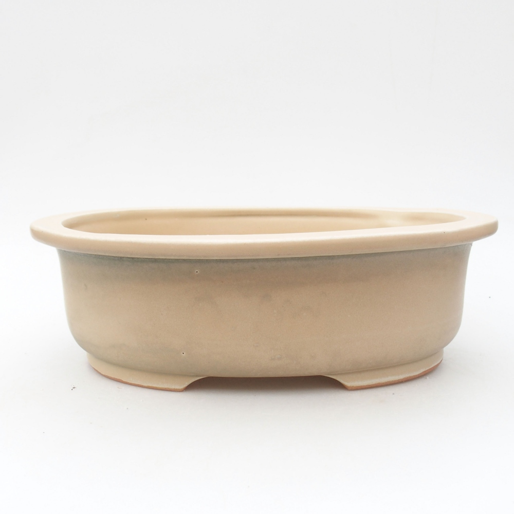 Ceramiczna miska bonsai 26 x 22 x 8 cm, kolor beżowy