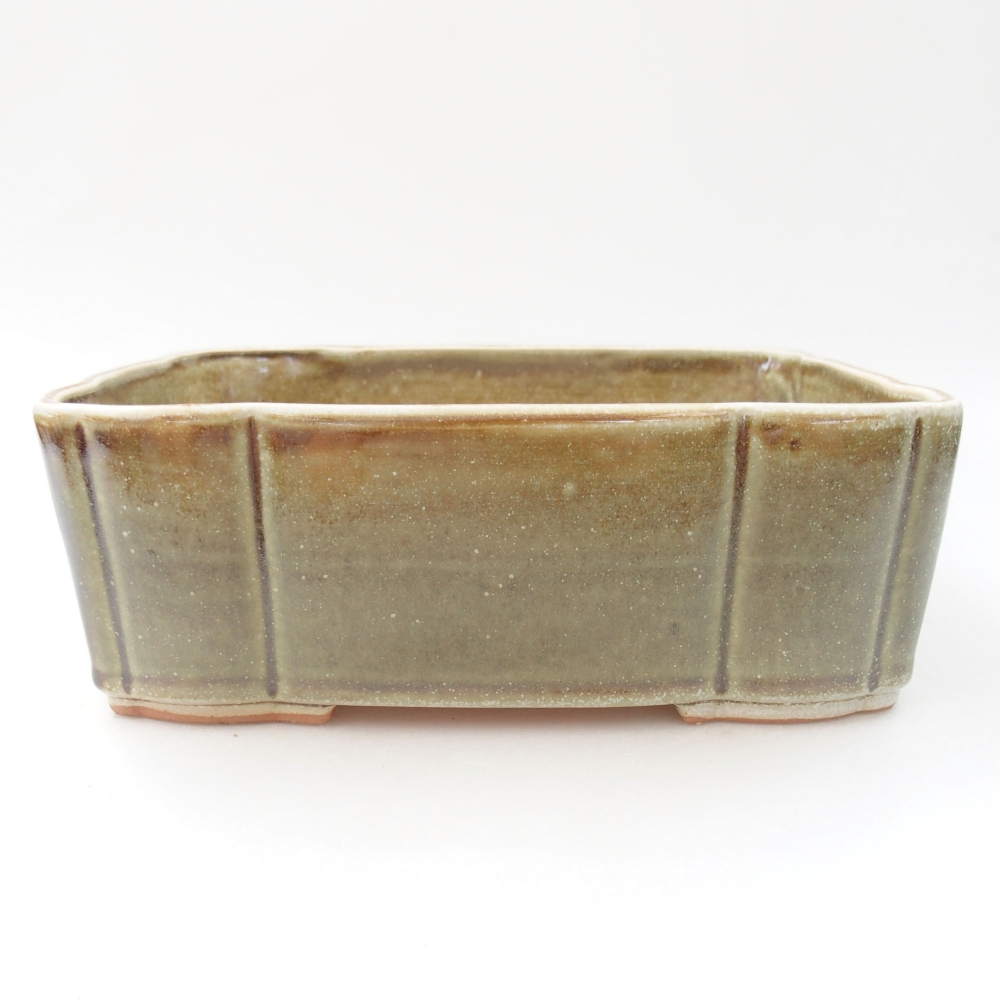 Ceramiczna miska bonsai 20,5 x 17 x 7 cm, kolor zielony
