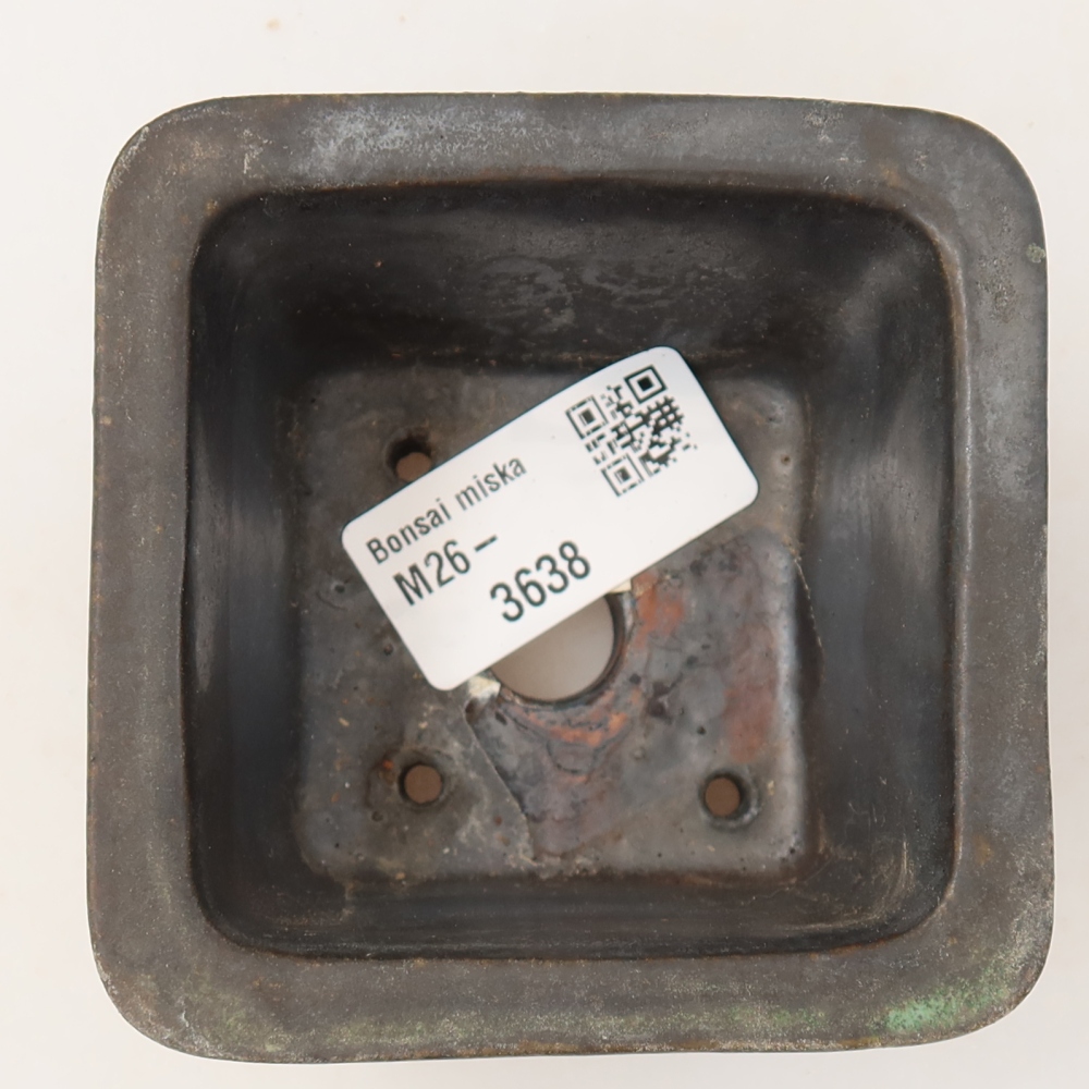 Ceramiczna miska do bonsai 8,5 x 8,5 x 5,5 cm, brązowa