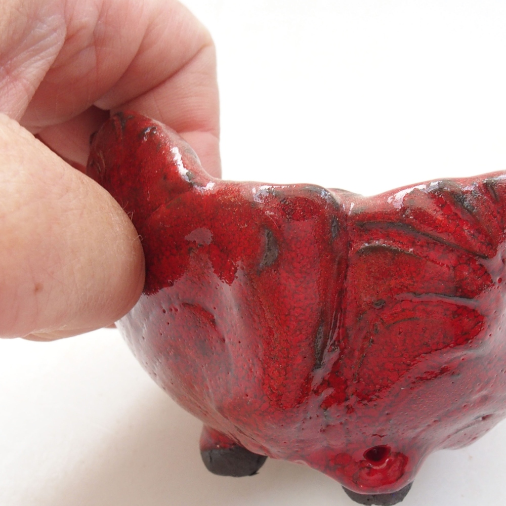 Muszla ceramiczna 9,5 x 8,5 x 6 cm, kolor czerwony