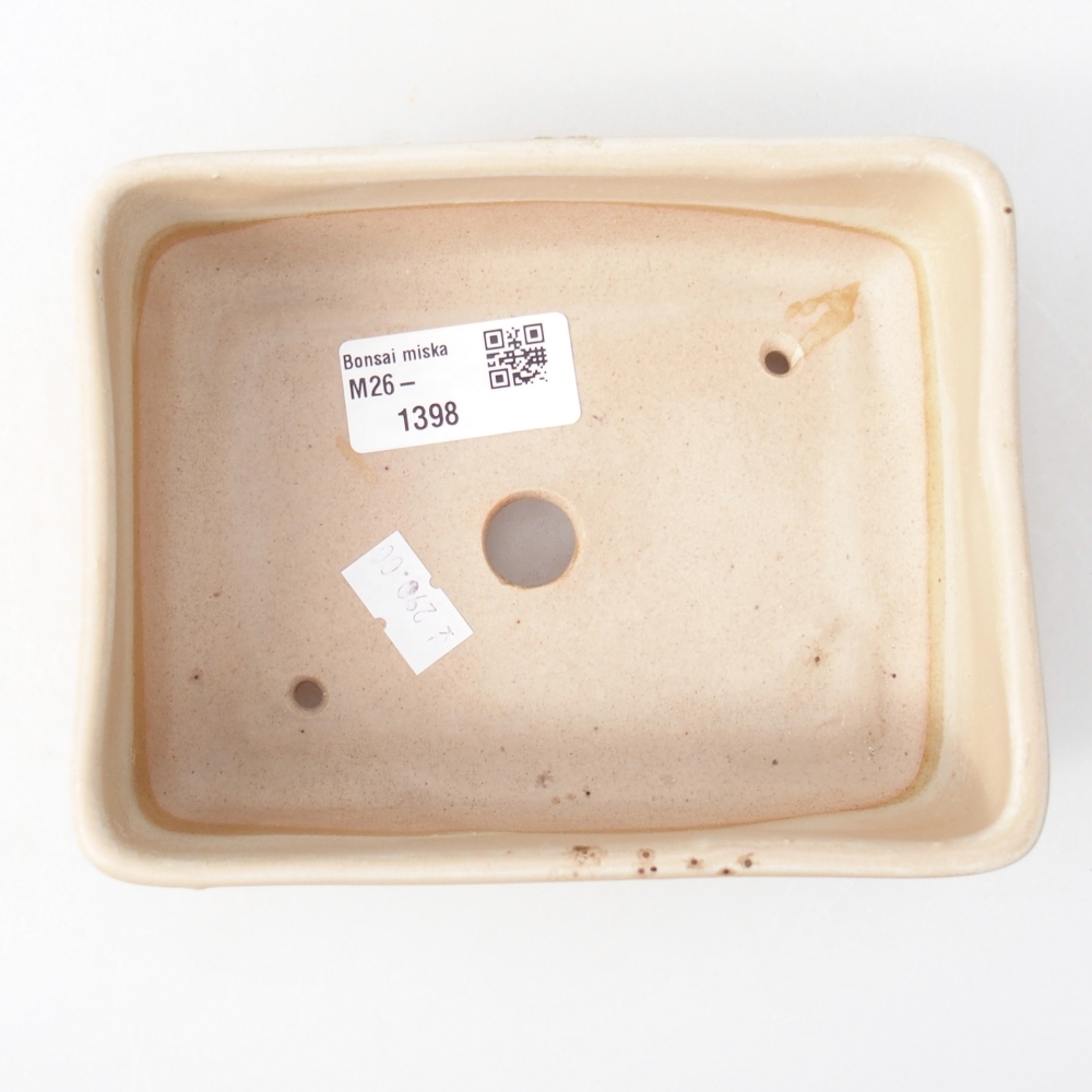 Ceramiczna miska na bonsai 14,5 x 11 x 5,5 cm, kolor beżowy