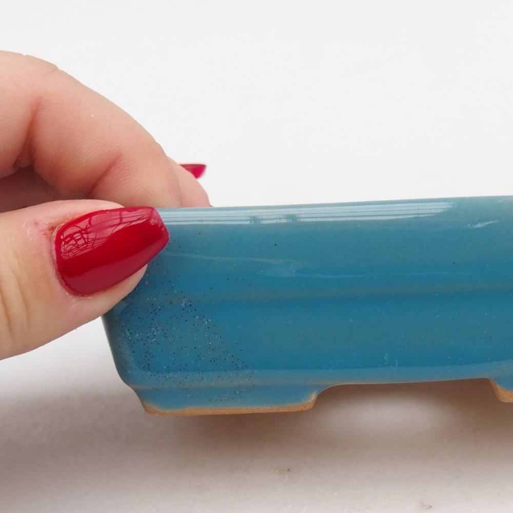 Ceramiczna miska do bonsai 10 x 7 x 3 cm, kolor niebieski