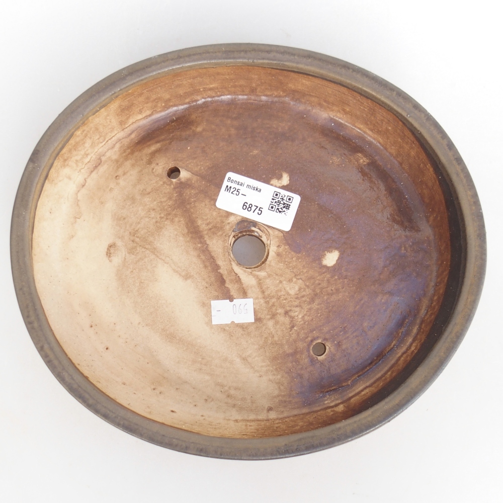 Ceramiczna miska do bonsai 22,5 x 20 x 4,5 cm, brązowa