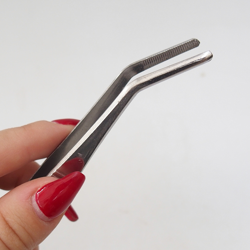 Łopatka i zakrzywione pincety 22 cm - stal nierdzewna