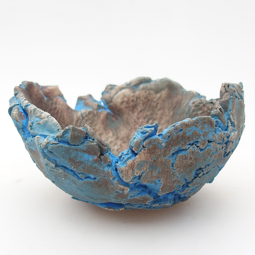 Ceramiczna muszla 11 x 11 x 6,5 cm, kolor niebieski