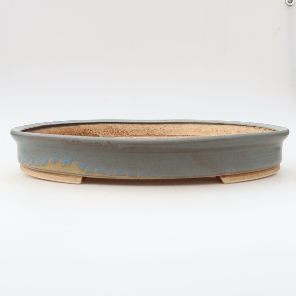 Ceramiczna miska do bonsai 31 x 27 x 4,5 cm, kolor niebieski