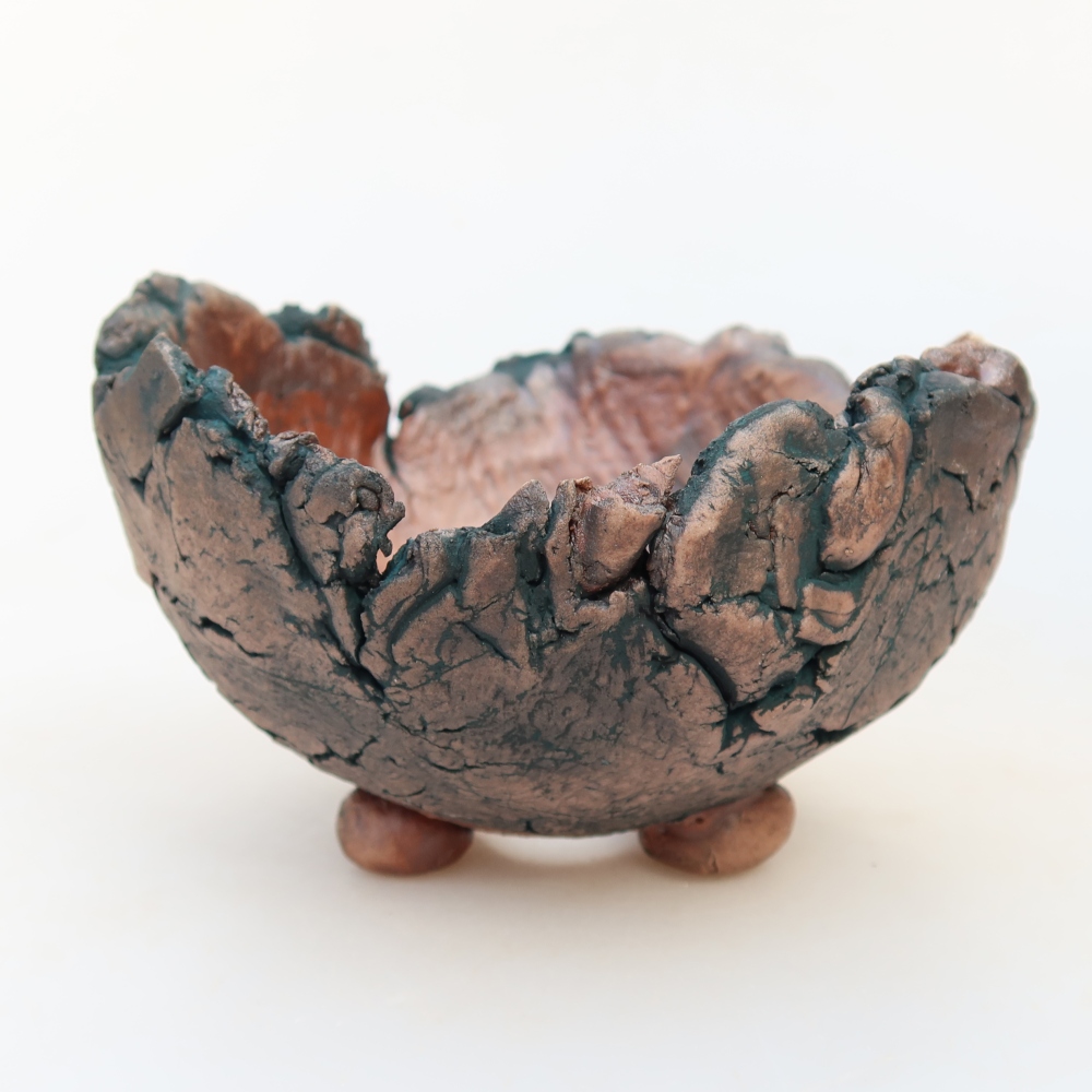 Ceramiczna skorupa  10,5 x 11 x 7 cm, kolor zielony