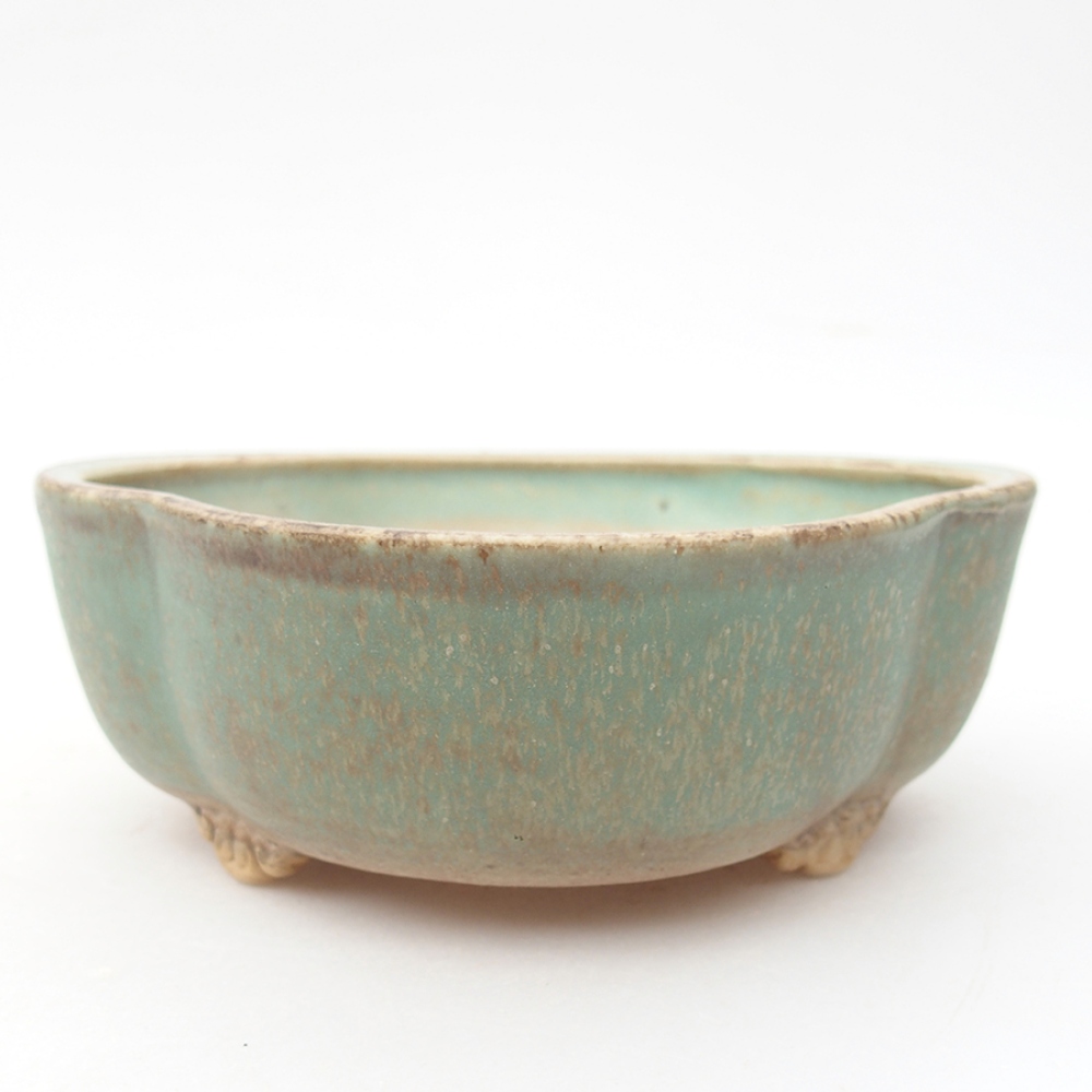 Ceramiczna miska do bonsai 13,5 x 13 x 5 cm, kolor zielony