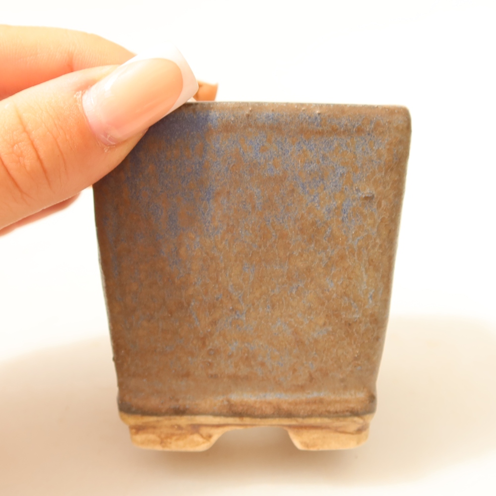 Ceramiczna miseczka do bonsai 6,5 x 6,5 x 7 cm, kolor niebieski