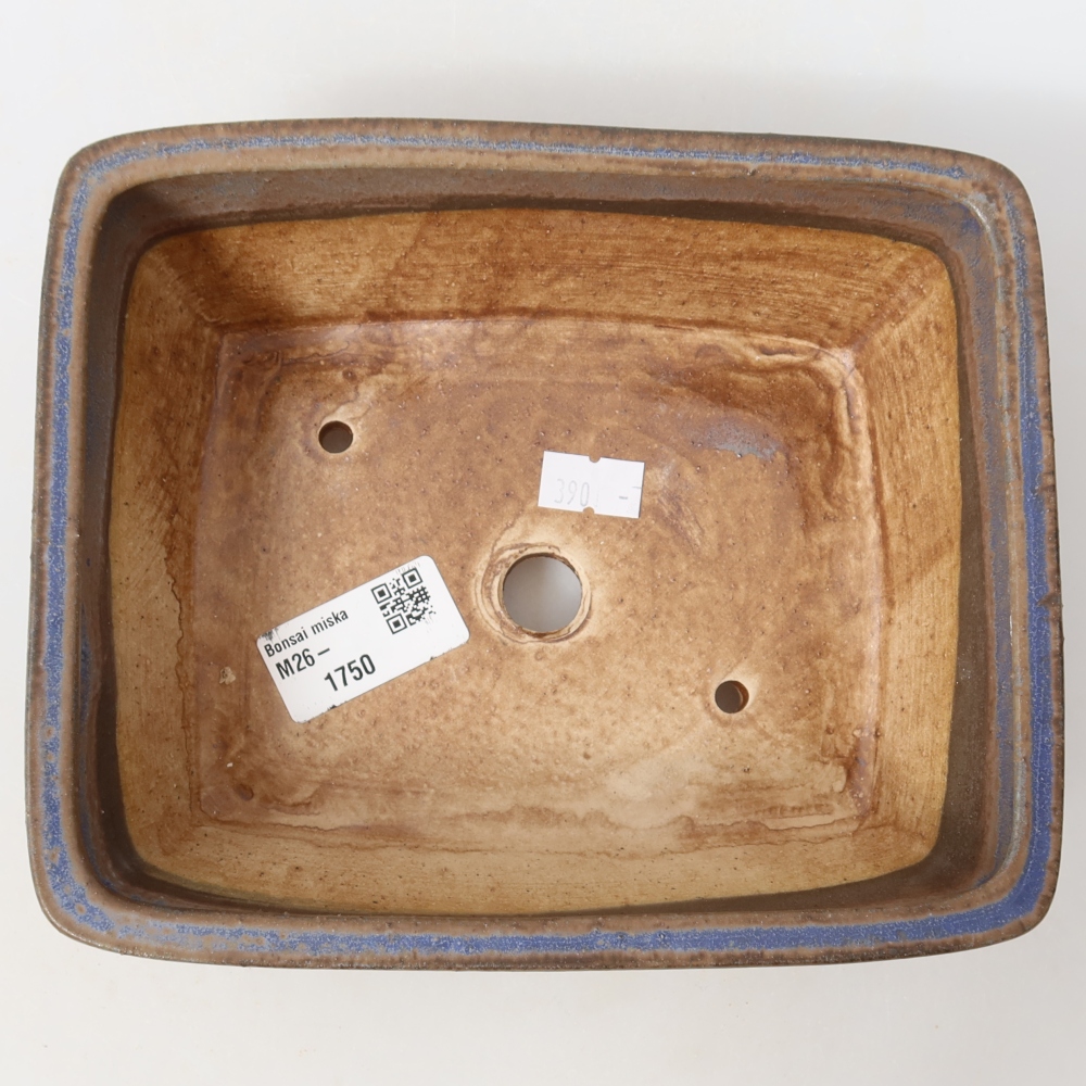Ceramiczna miska do bonsai 18,5 x 15 x 6 cm, kolor niebieski