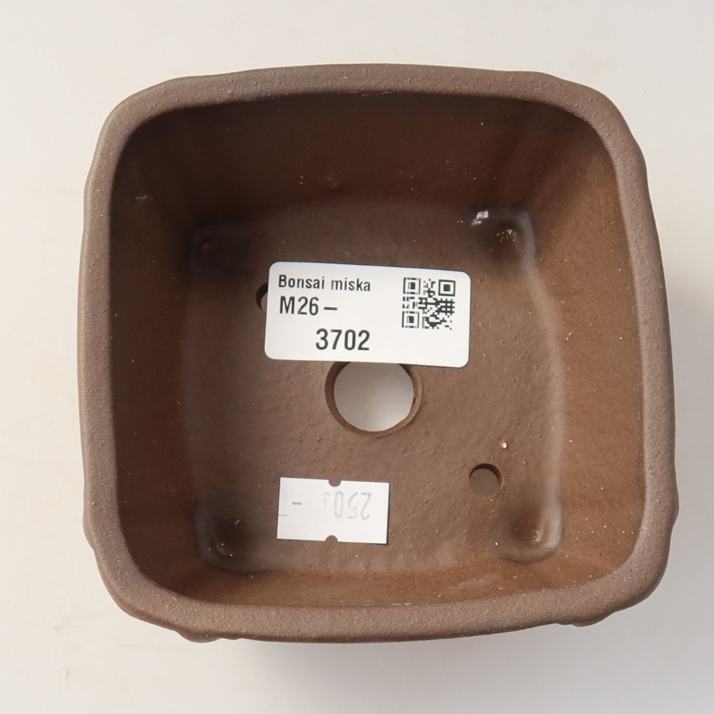 Ceramiczna miska do bonsai 10 x 10 x 5 cm, brązowa
