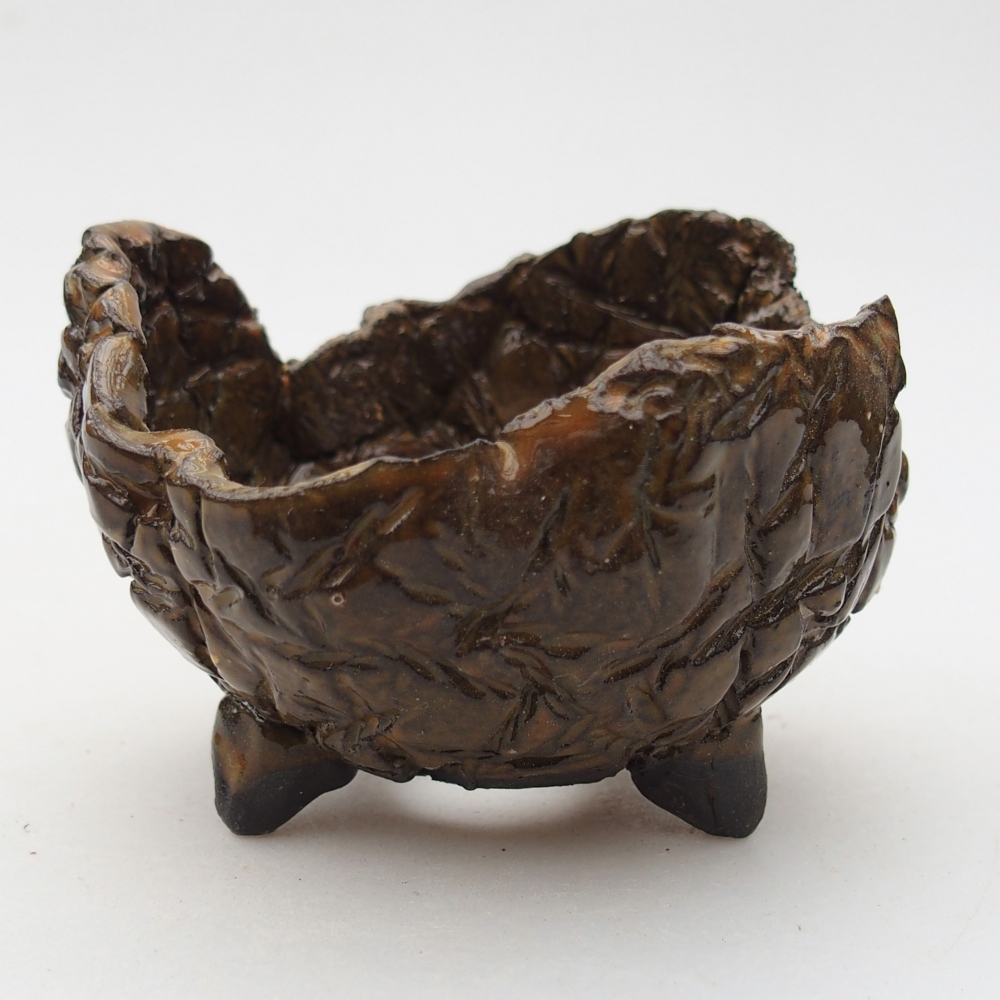 Ceramiczna muszla 8,5 x 8,5 x 6 cm, kolor brązowy