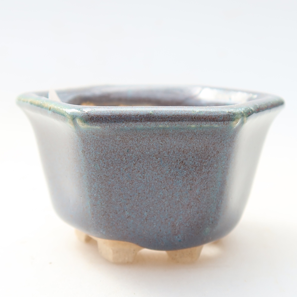 Ceramiczna miseczka do bonsai, 5,5 x 5 x 3 cm, kolor szary
