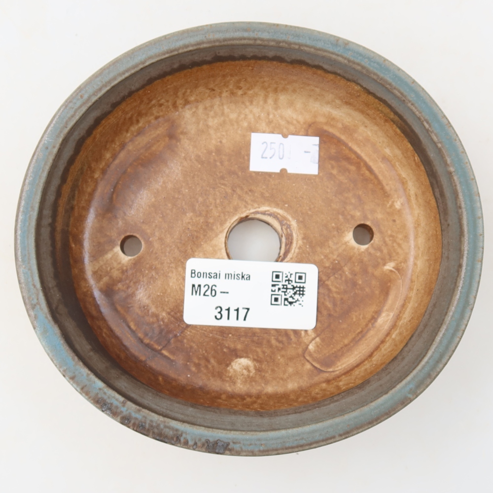 Ceramiczna miska do bonsai 12,5 x 11,5 x 3,5 cm, kolor niebieski