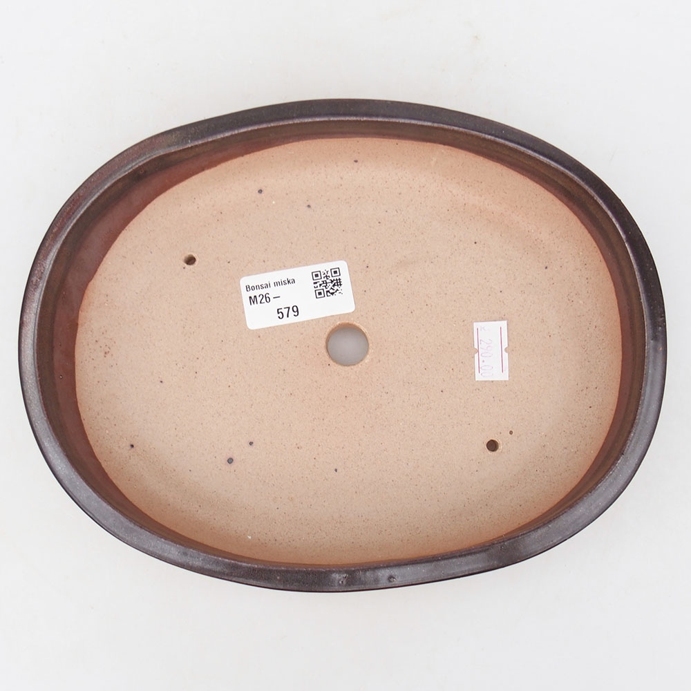 Ceramiczna miska na bonsai 22 x 17 x 4 cm, brązowa