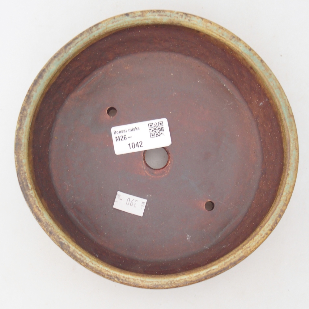 Ceramiczna miska do bonsai 17,5 x 17,5 x 5 cm, zielona