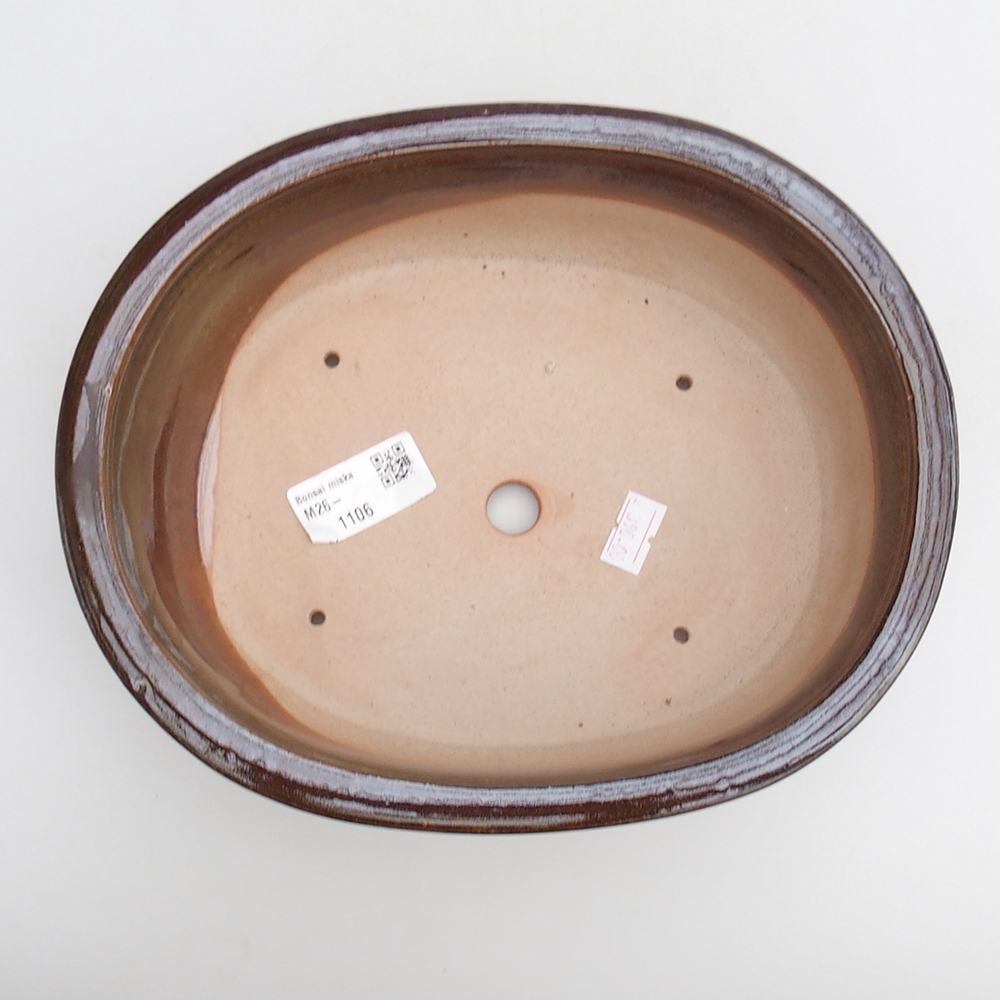 Ceramiczna miska na bonsai 23 x 19 x 7 cm, brązowa