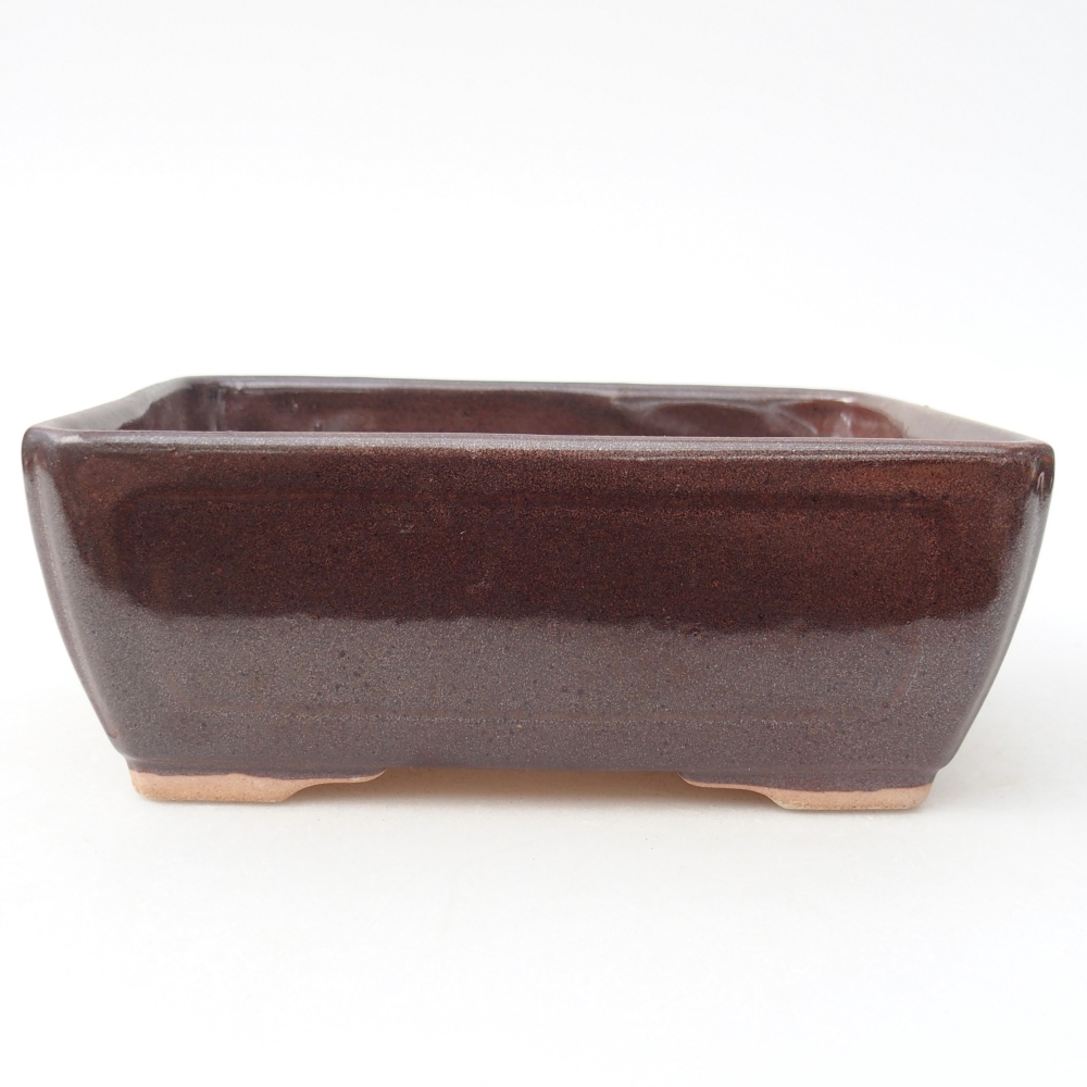 Ceramiczna miska do bonsai 15,5 x 11,5 x 6 cm, brązowa