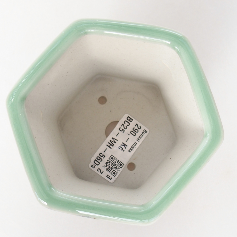 Ceramiczna miska do bonsai 10,5 x 9,5 x 8,5 cm, zielona