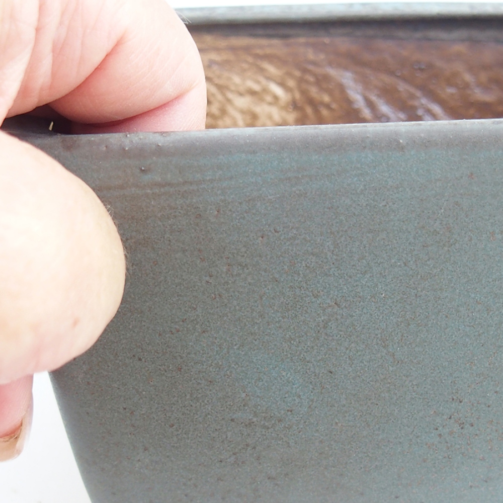Ceramiczna miska bonsai 12 x 12 x 8 cm, kolor niebieski
