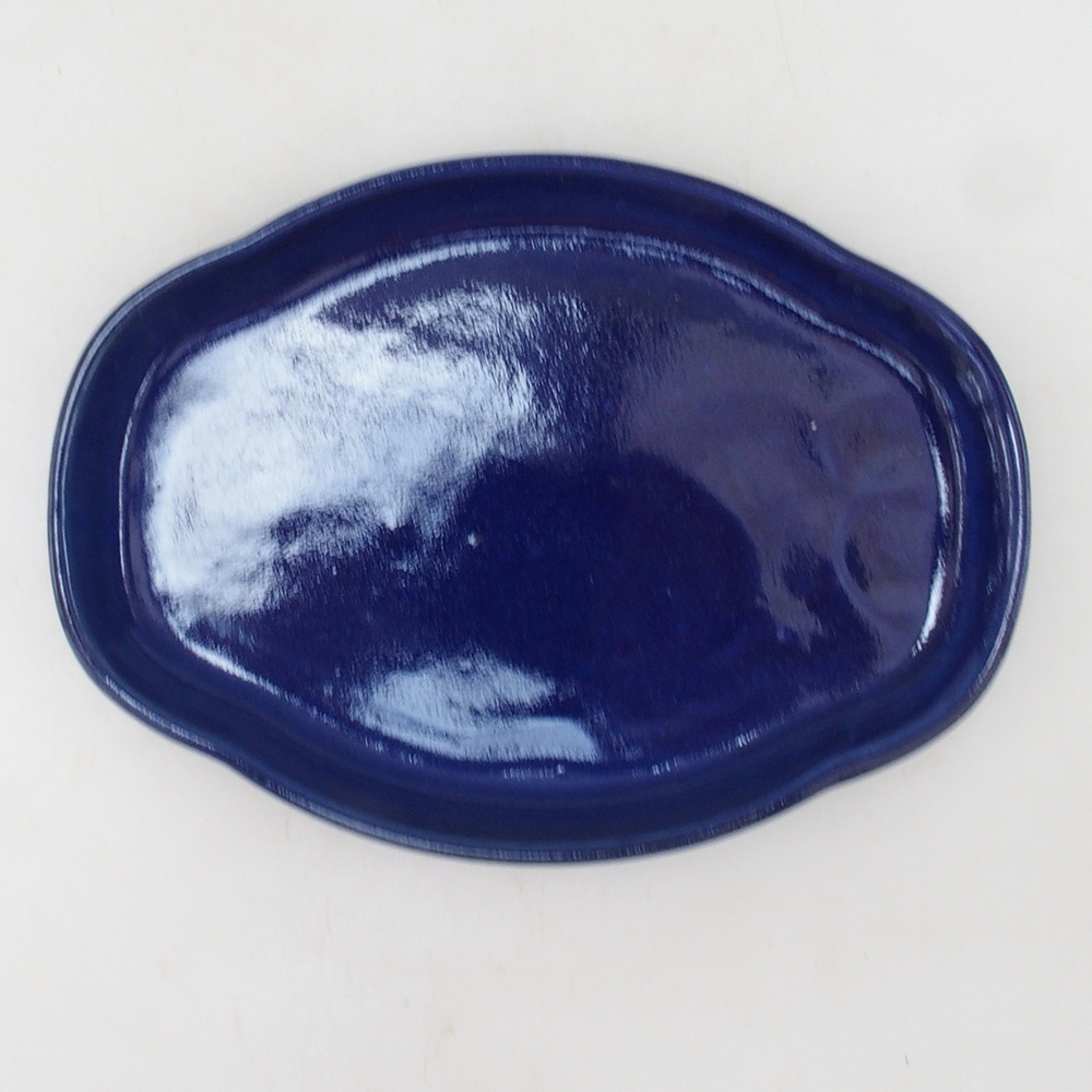 Miska ceramiczna H75 - 18,5 x 13 x 1,5 cm - niebieska