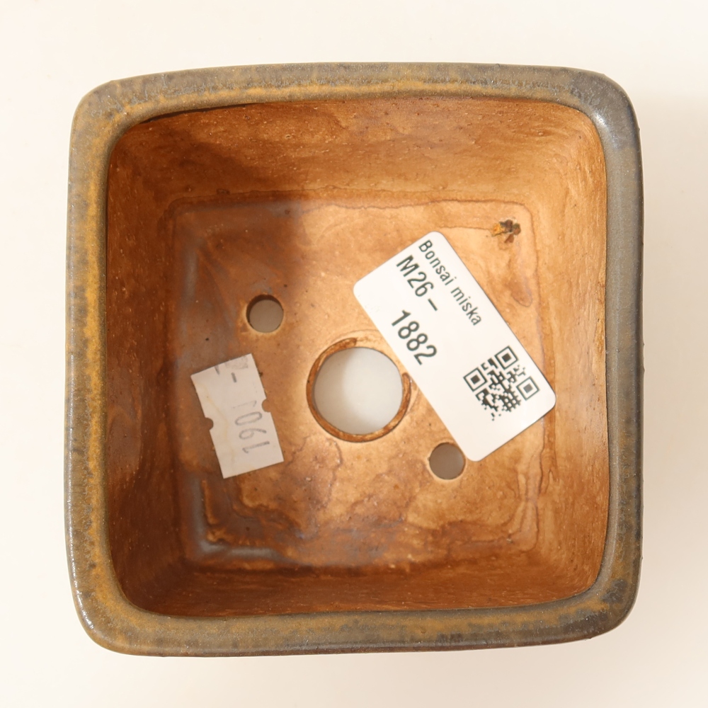Ceramiczna miska do bonsai 8,5 x 8,5 x 5,5 cm, brązowa