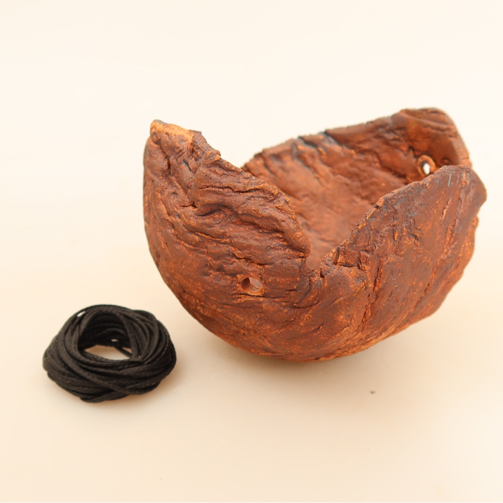 Ceramiczna skorupa do kokedamy 10 x 9,5 x 7 cm, kolor brązowy