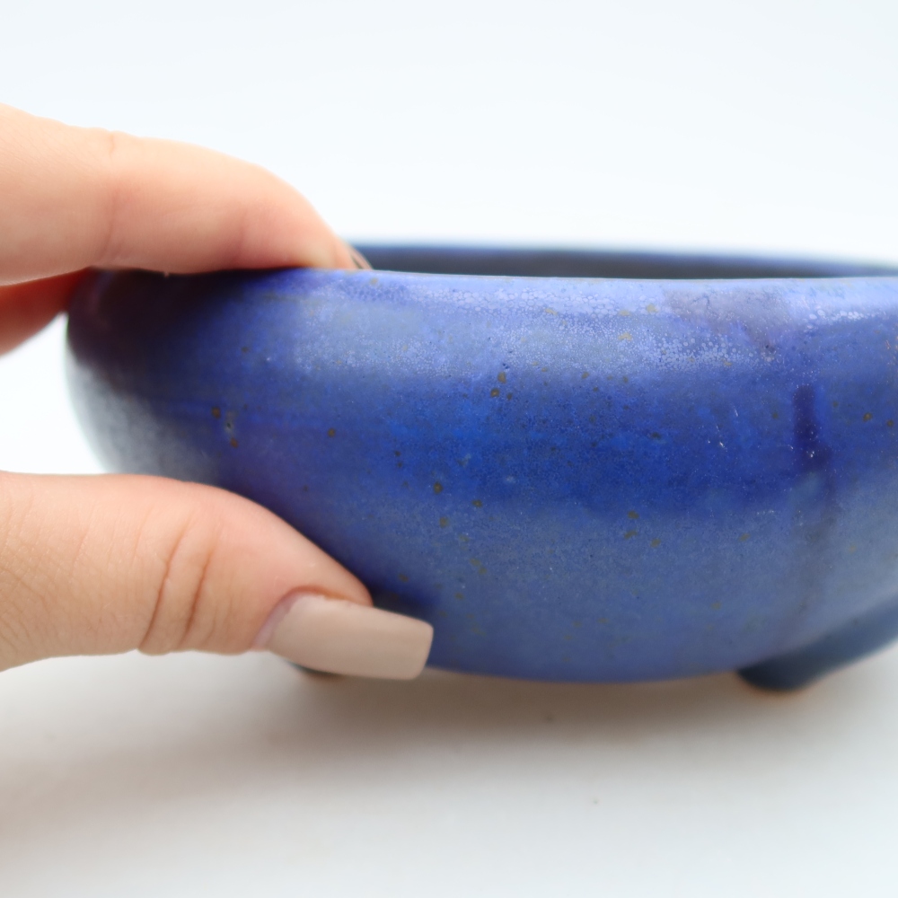 Ceramiczna miska do bonsai 15 x 15 x 6,5 cm, kolor niebieski